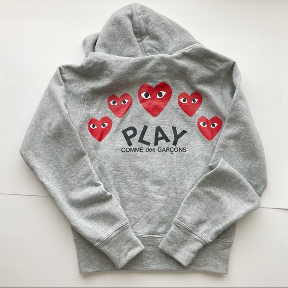 cdg multi heart hoodie
